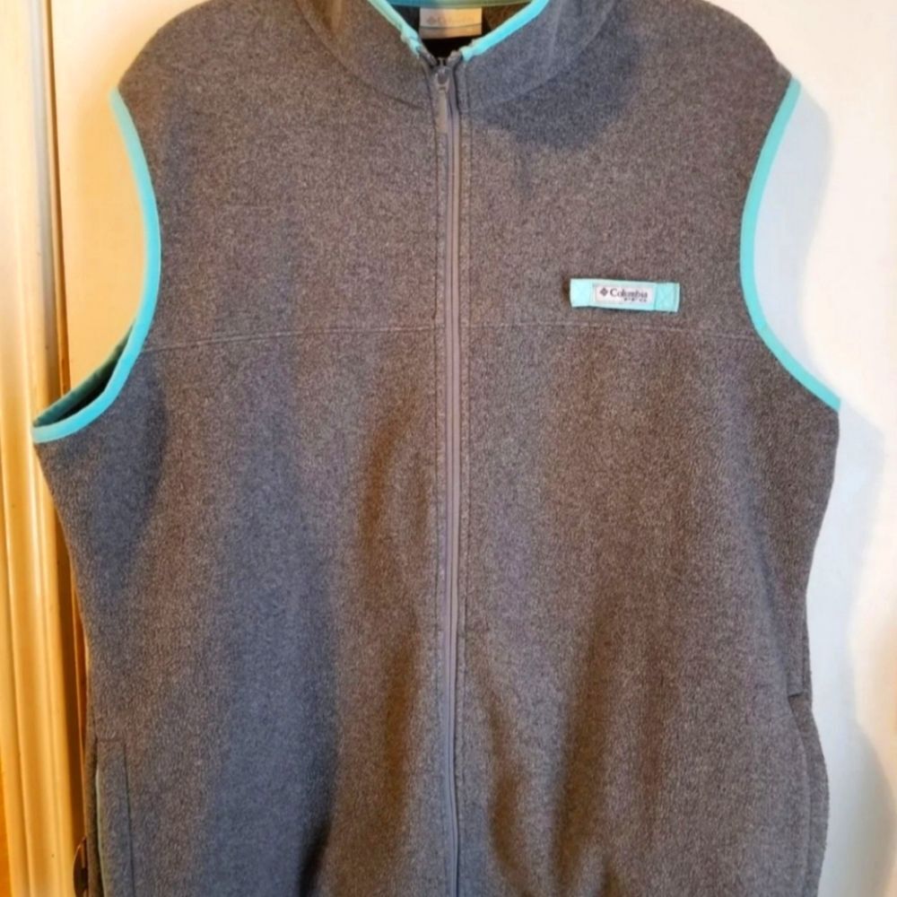 Columbia PFG Fleece Vest Womens Size XL Gray Sleeveless Gorpcore Outdoor